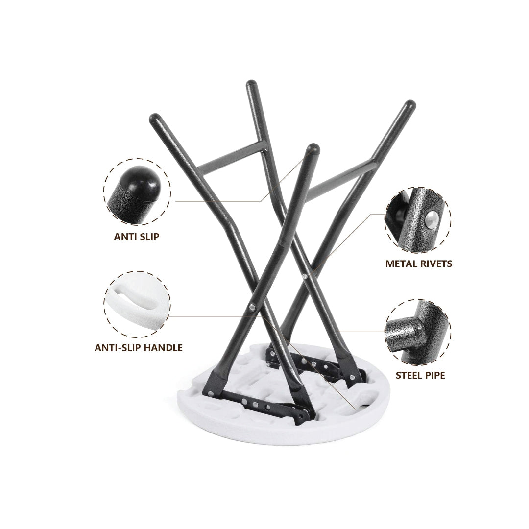 Jilphar Furniture Metal and Plastic Folding Small Stool JP1239-GCC Home Center