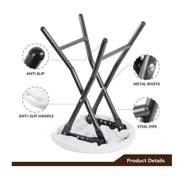 Jilphar Furniture Metal and Plastic Folding Small Stool JP1239-GCC Home Center