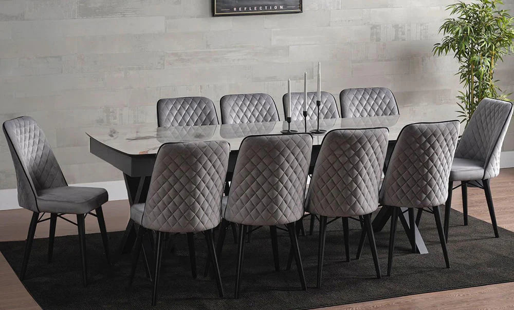 Elegant Tower Dining Set – 10 Seater (Table + 10 Dining Chairs)