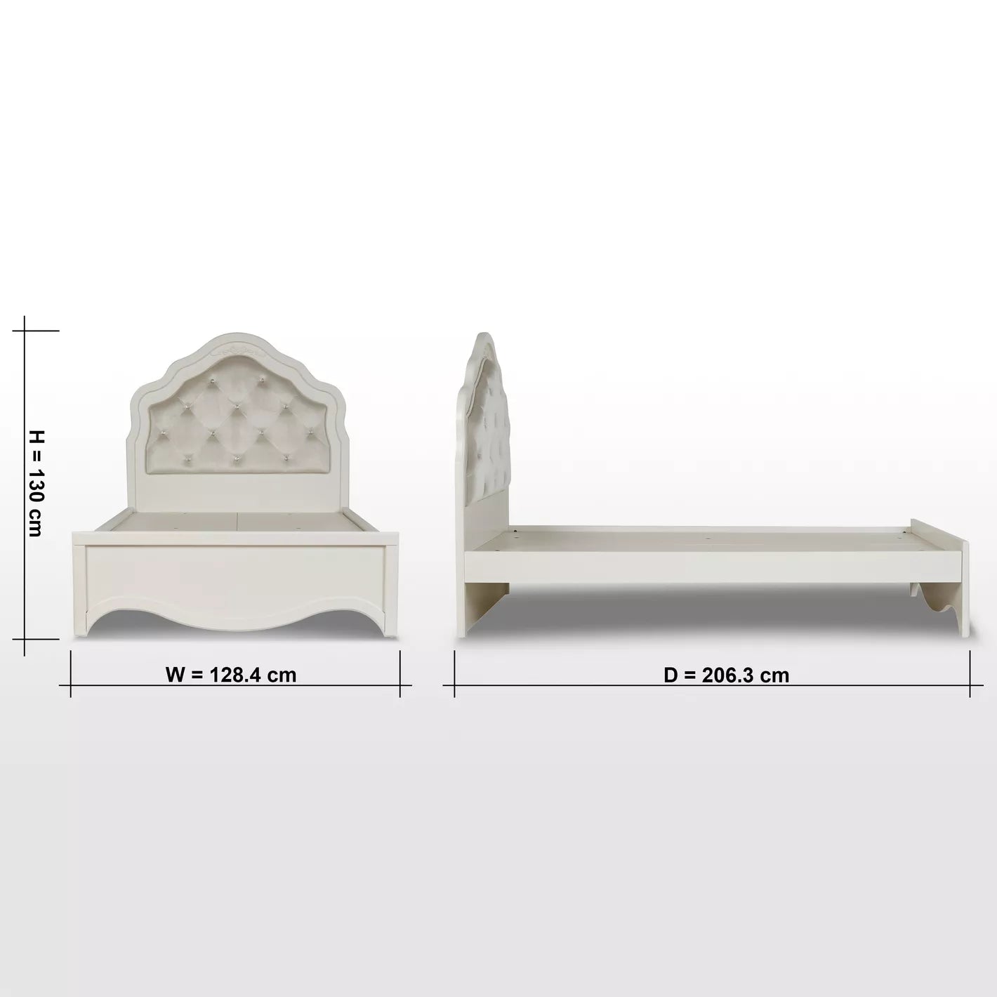 Valentina Shape Single Bed - 120x200 cm-GCC Home Center