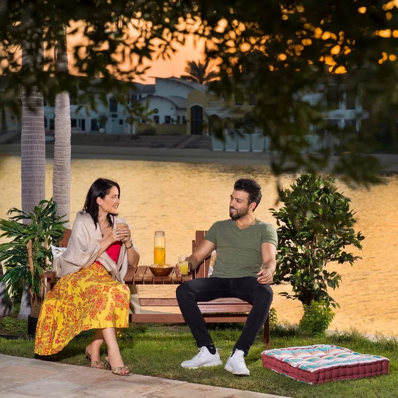 Handcrafted Outdoor Wooden Dining Set – 2-Seater