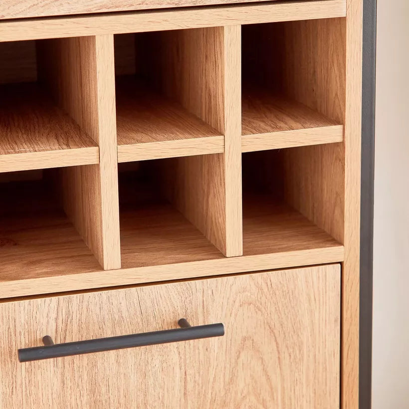 Tall Modern Bar Cabinet With 1 Drawer And 8 Shelves