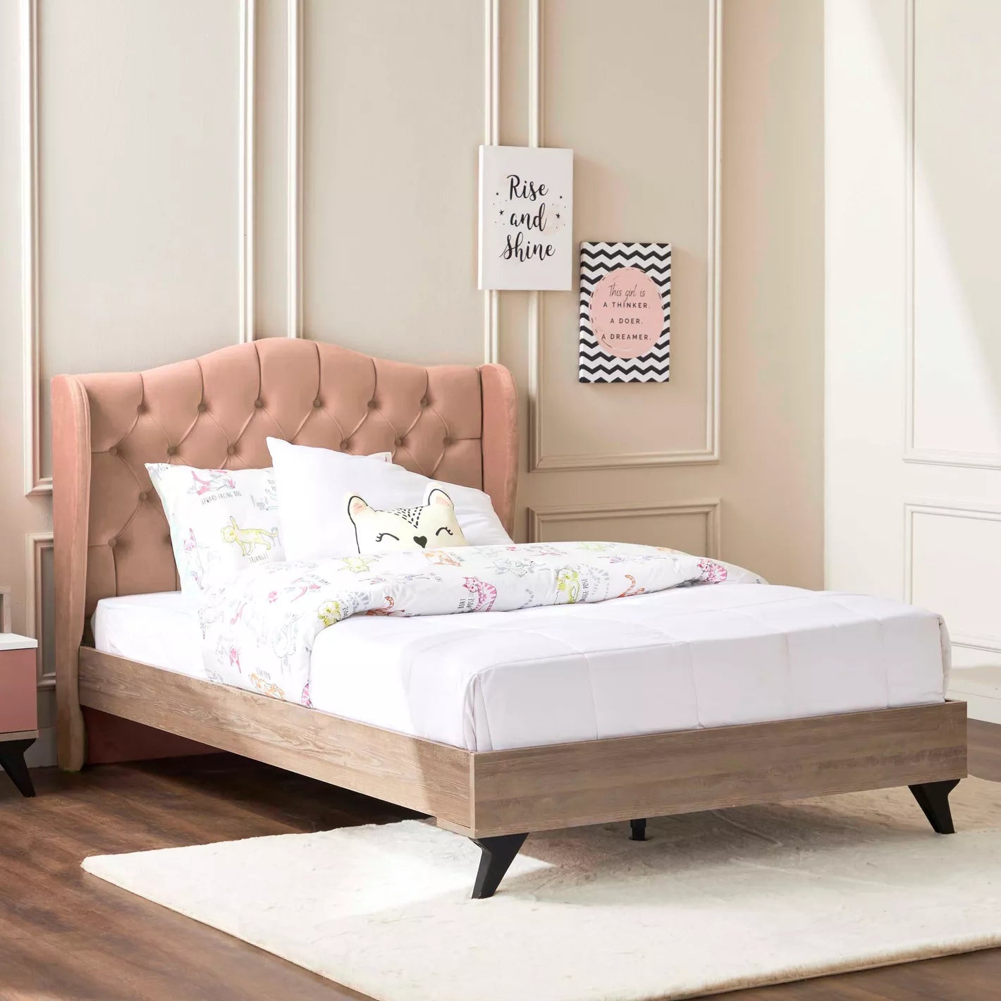 Wingback Shape Single Bed - 120x200 cm-GCC Home Center