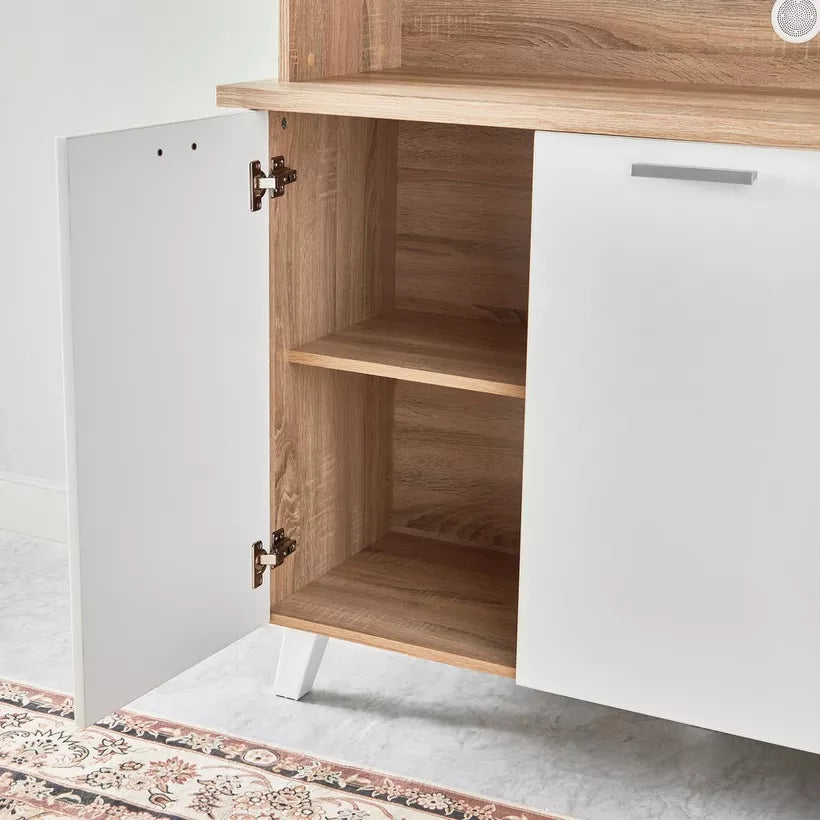 3-Door Kitchen Cabinet with Drawer and Hutch
