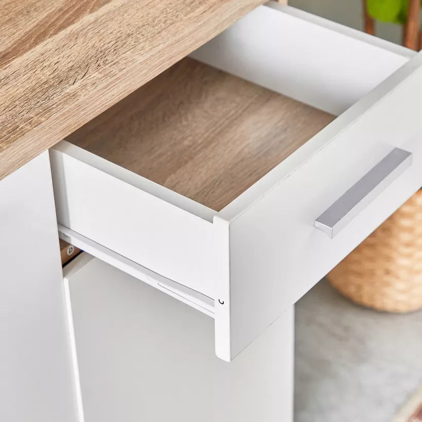 3-Door Kitchen Cabinet with Drawer and Hutch