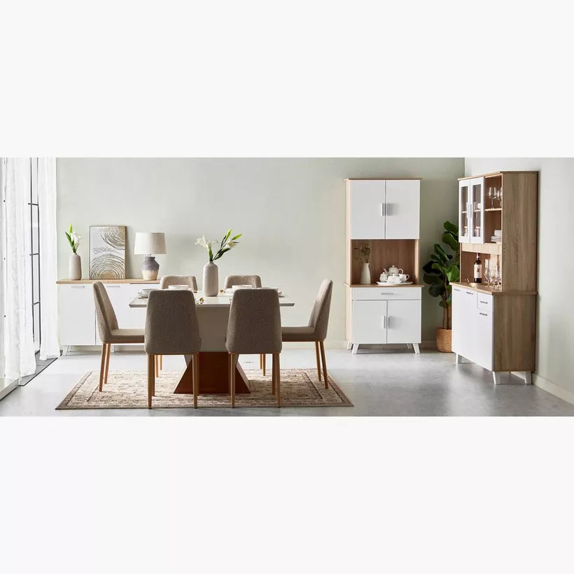 3-Door Kitchen Cabinet with Drawer and Hutch