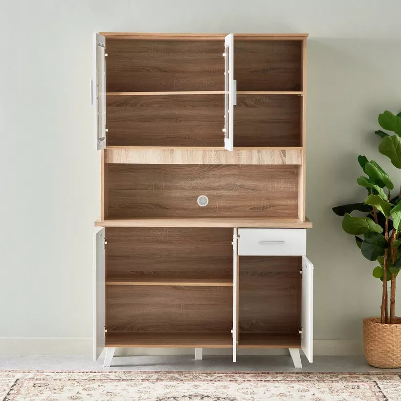 3-Door Kitchen Cabinet with Drawer and Hutch