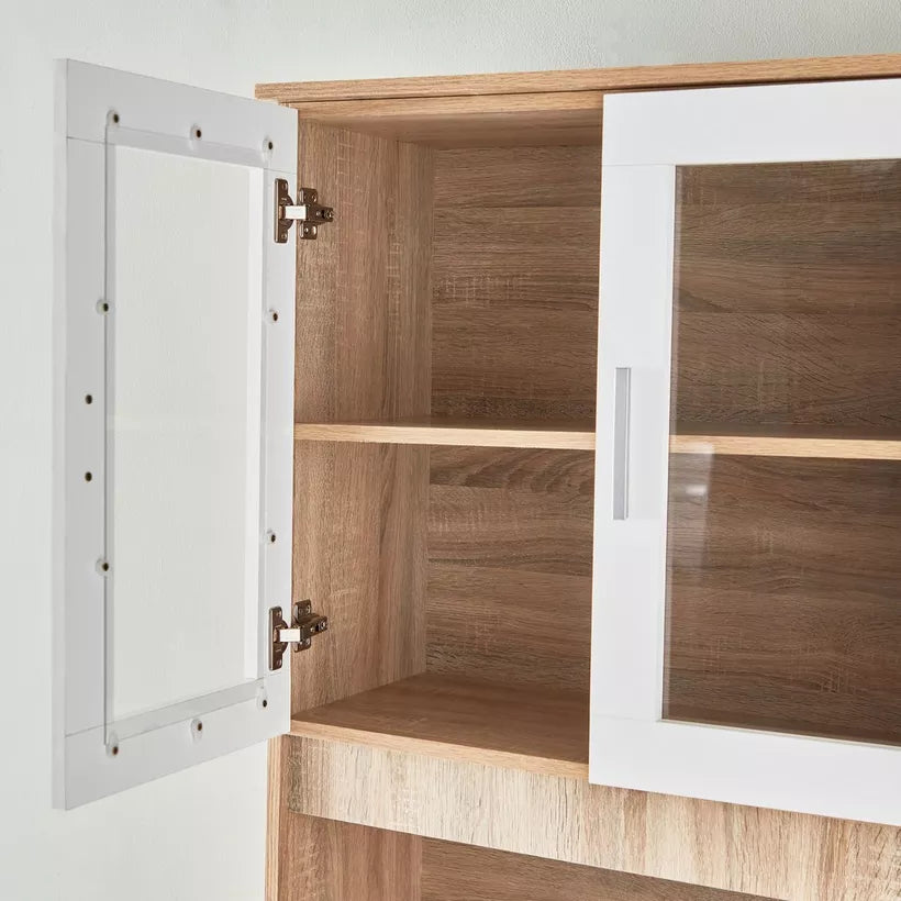 3-Door Kitchen Cabinet with Drawer and Hutch
