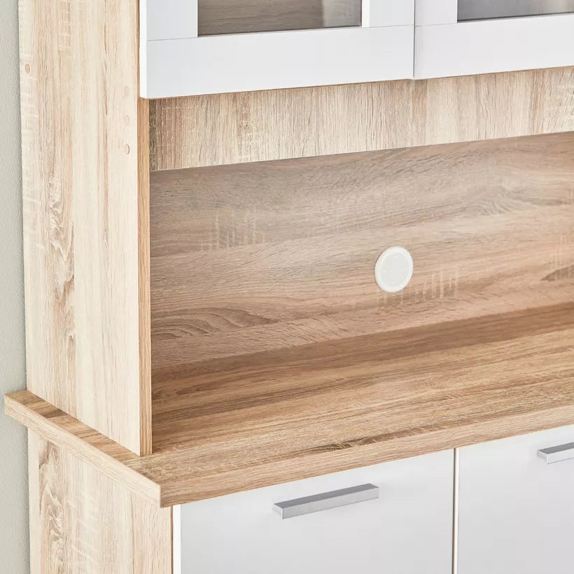 3-Door Kitchen Cabinet with Drawer and Hutch