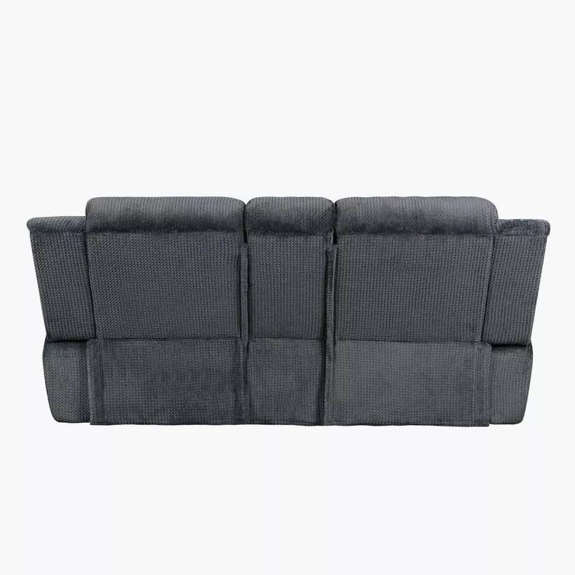 2-Seater Fabric Recliner with Console and 2 Cup Holders