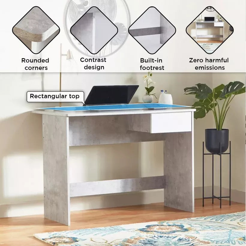 Study Desk with Drawer and Cable Hole