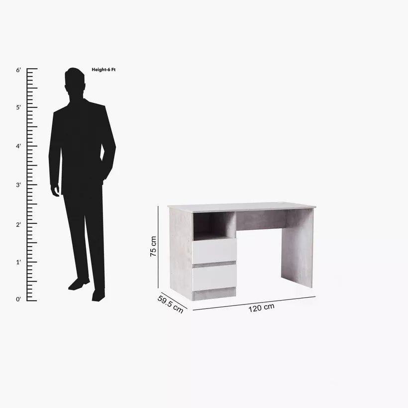 Study Desk with Drawers & Shelf