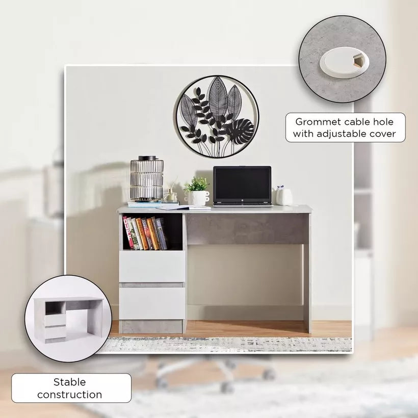 Study Desk with Drawers & Shelf