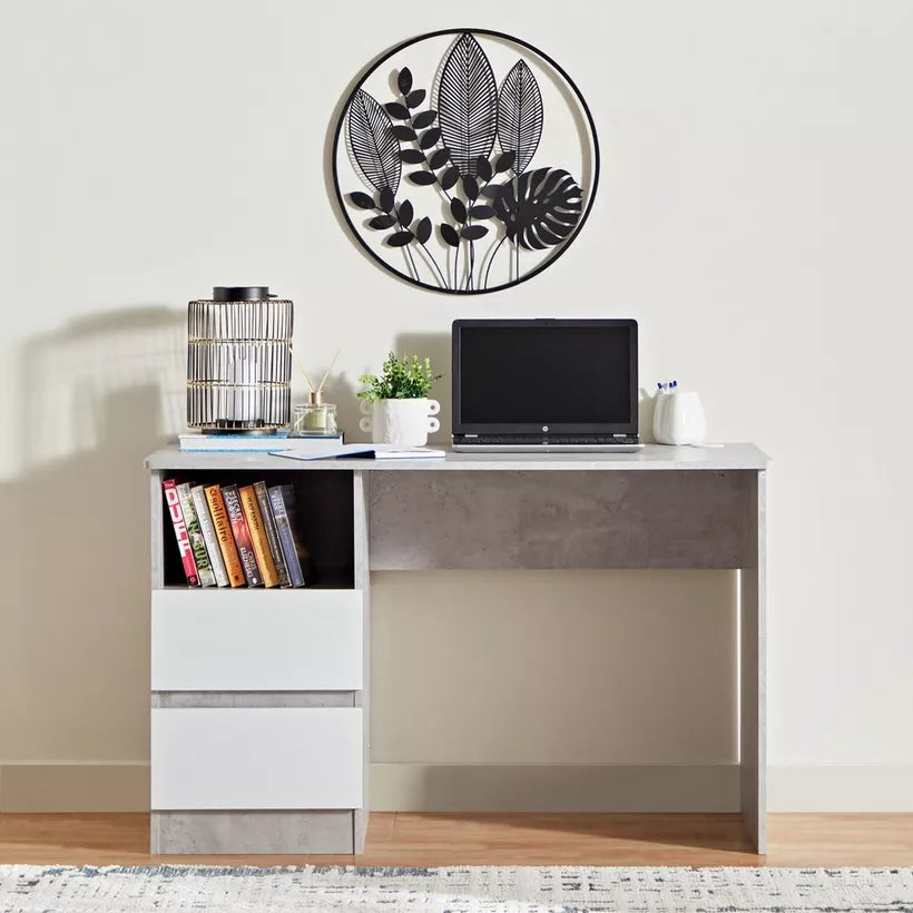Study Desk with Drawers & Shelf