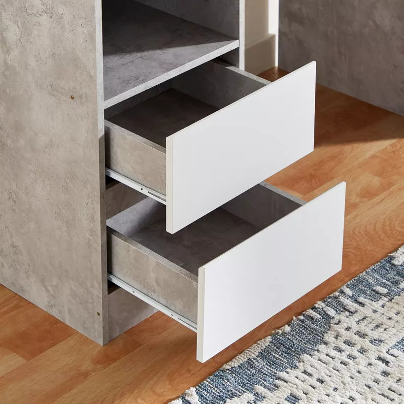 Study Desk with Drawers & Shelf