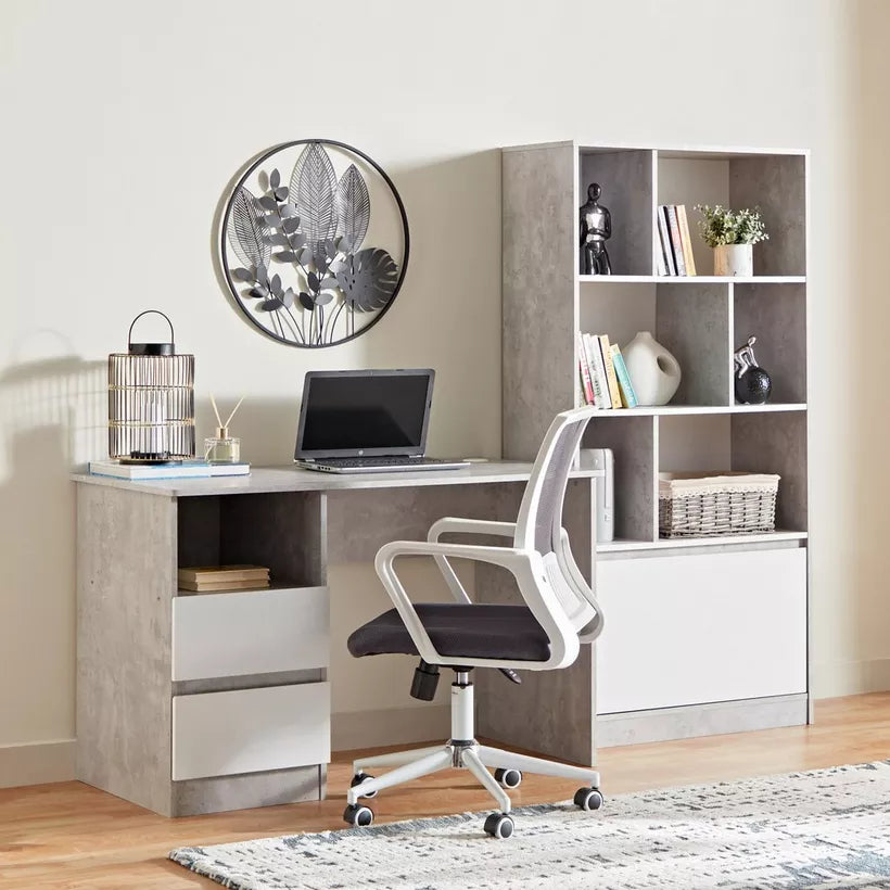 Study Desk with Drawers & Shelf