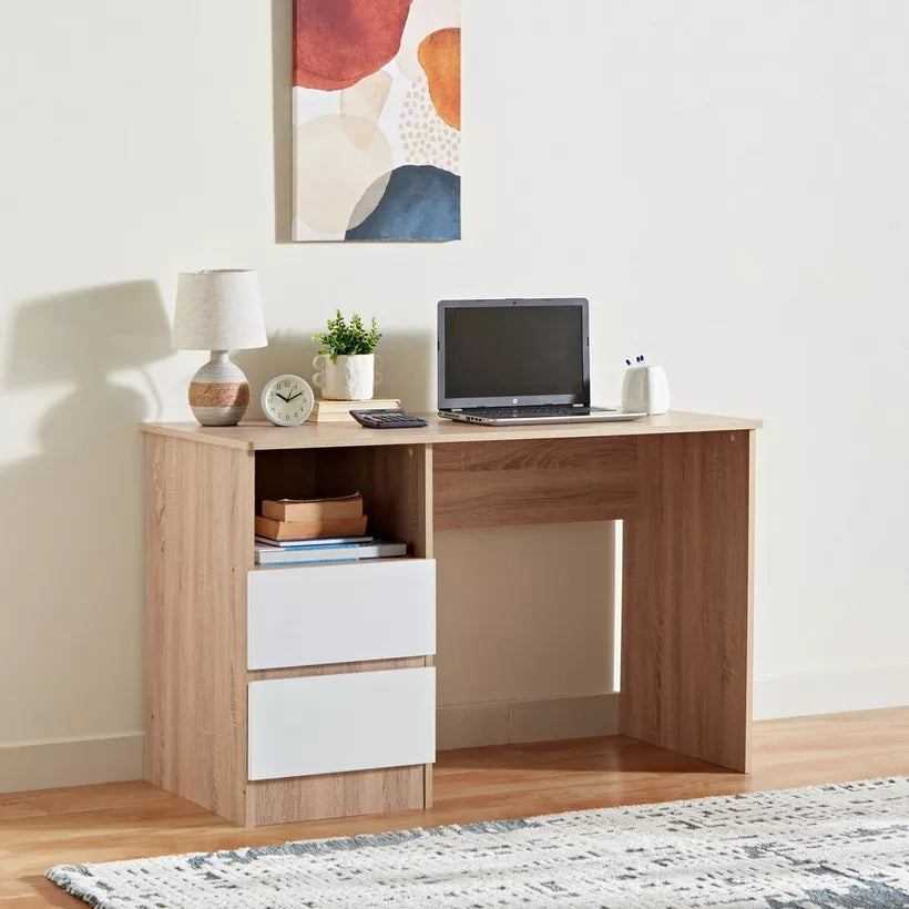Study Desk with Drawers & Shelf