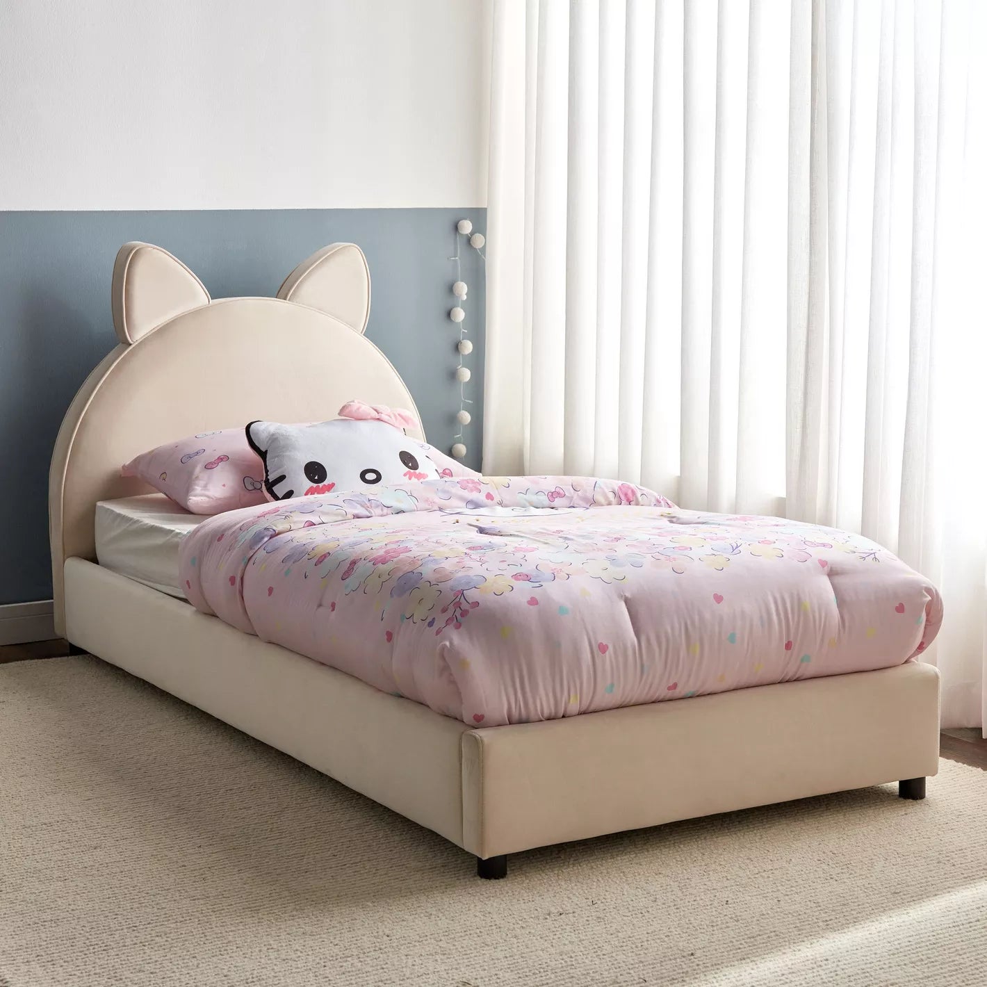 Twin Upholstered Bed - 90x200 cm-GCC Home Center