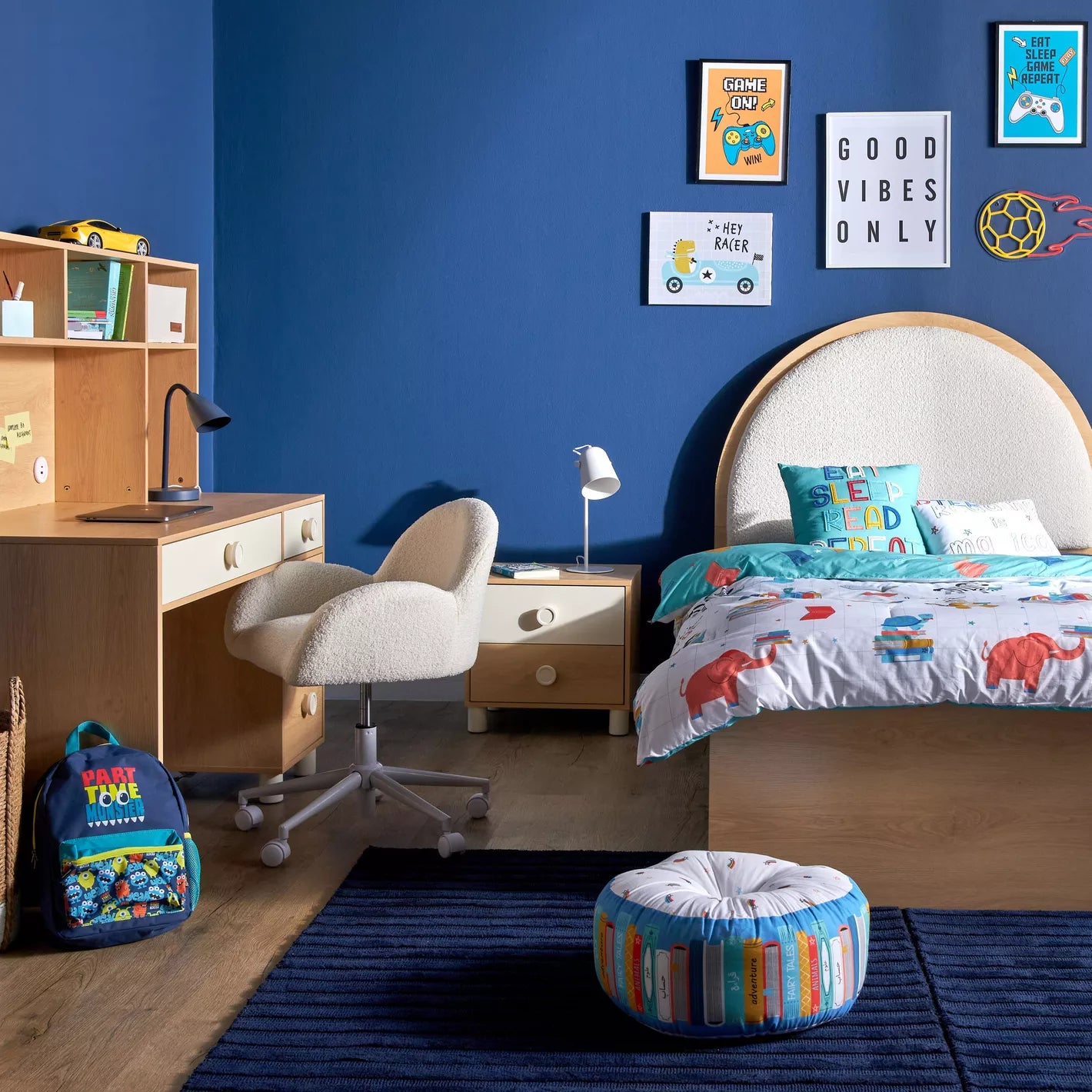 Upholstered Headboard Single Bed - 120x200 cm-GCC Home Center