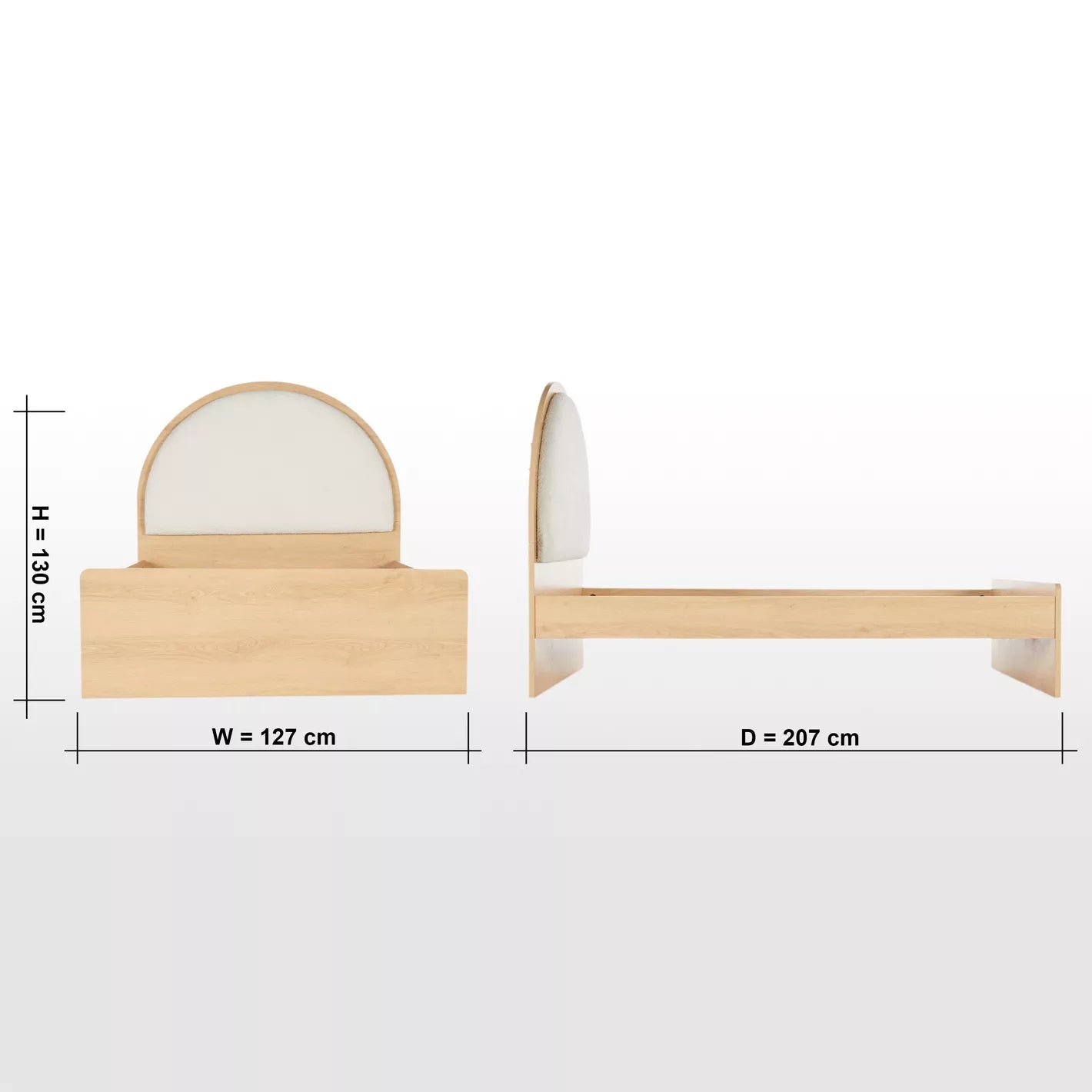 Upholstered Headboard Single Bed - 120x200 cm-GCC Home Center