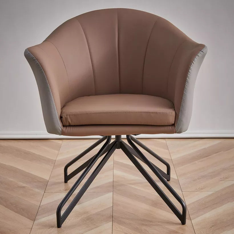 Modern 3-Piece Tea Table and Swivel Chair Set With a Glossy Finish