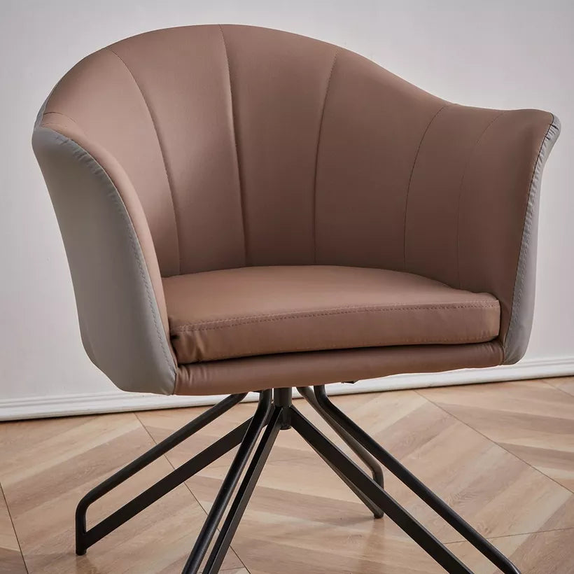 Modern 3-Piece Tea Table and Swivel Chair Set With a Glossy Finish