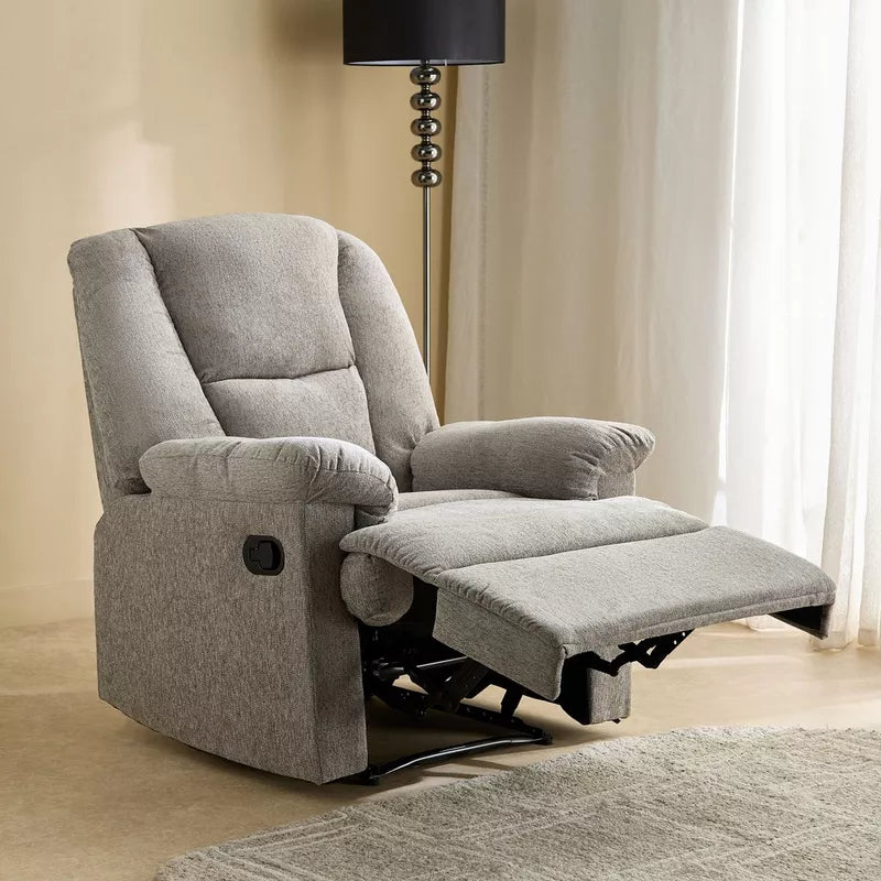 Armchair Recliner, Adjustable Back With Curved Armrests