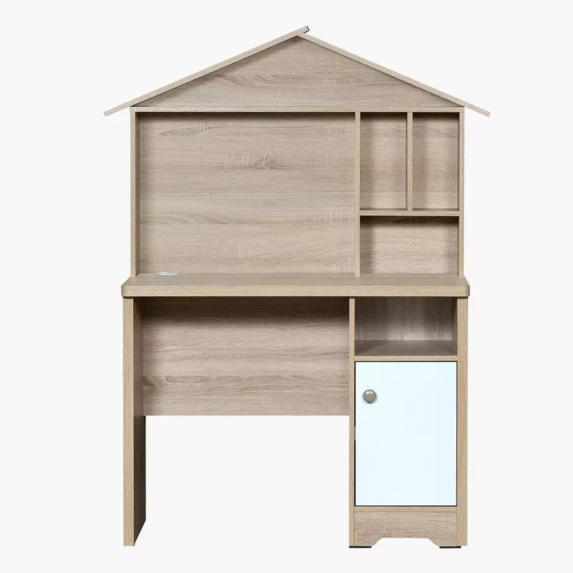 Modern Engineered Wood Study Desk with Hutch