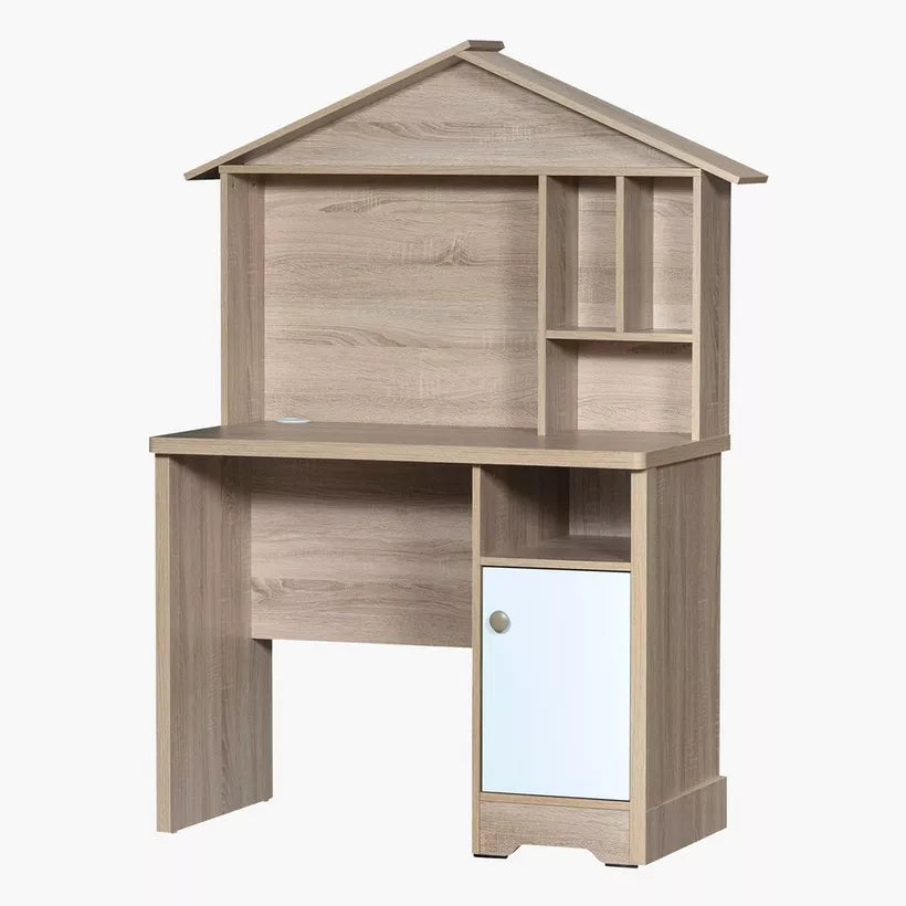 Modern Engineered Wood Study Desk with Hutch