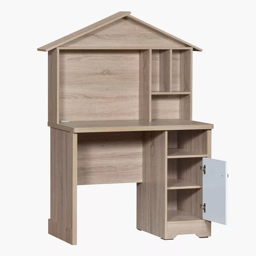 Modern Engineered Wood Study Desk with Hutch