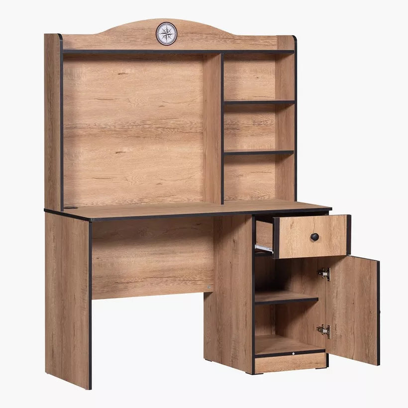Study Desk with Hutch, Drawer & Door