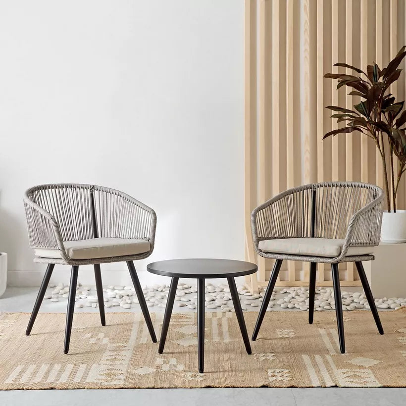 2-Seater Outdoor Balcony Set with Cushions