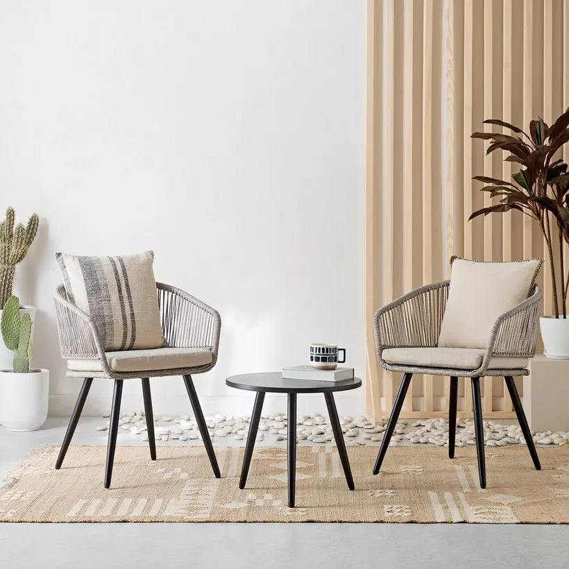 2-Seater Outdoor Balcony Set with Cushions