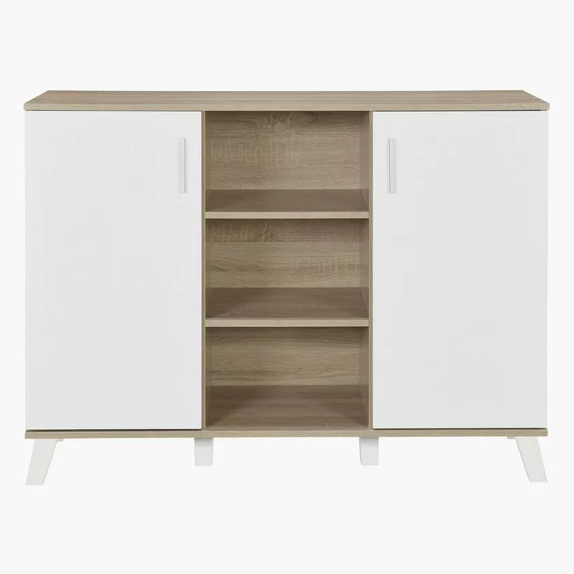 Modern Coffee Bar Cabinet, 2 Doors, Multiple Shelves, And Adjustable Shelving To Store