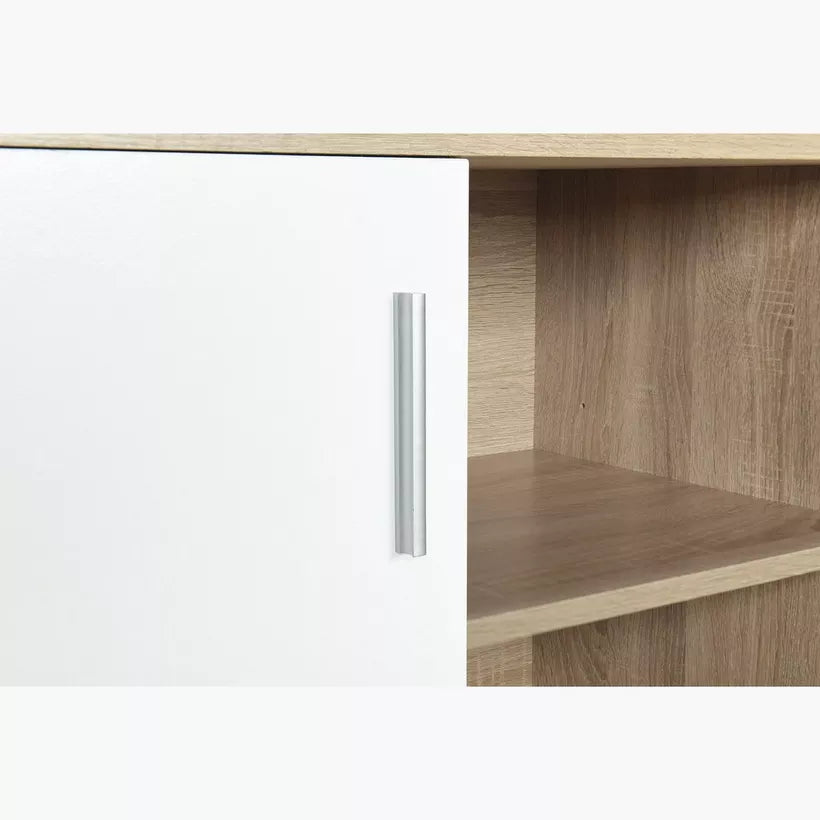 Modern Coffee Bar Cabinet, 2 Doors, Multiple Shelves, And Adjustable Shelving To Store