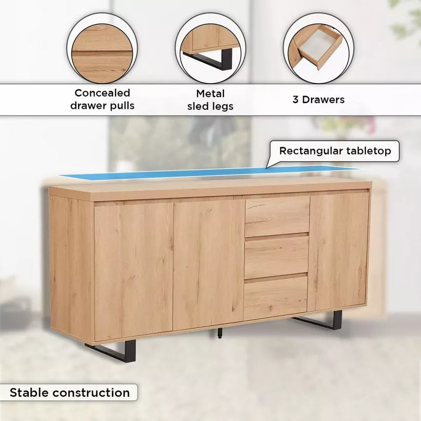 3-Door Sideboard with 3 Drawers