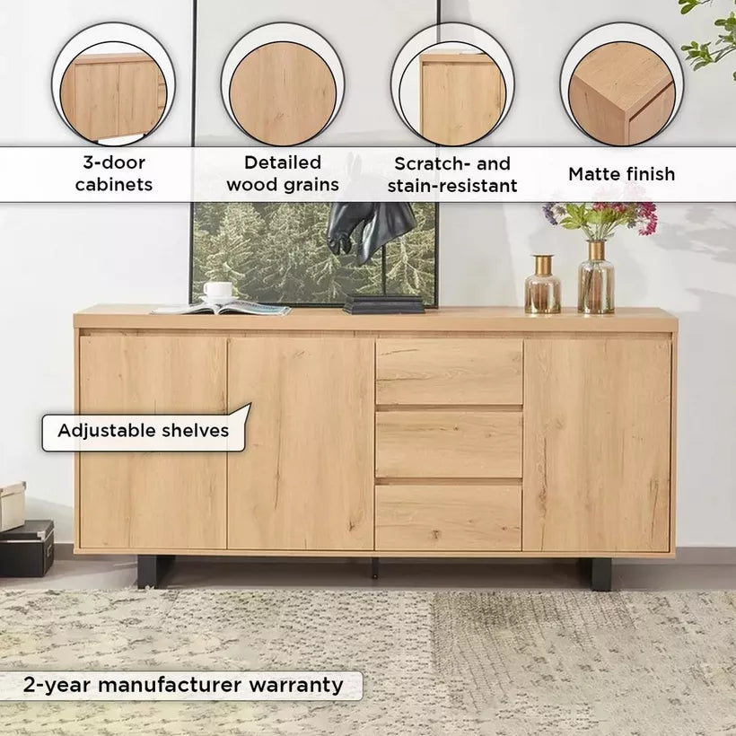 3-Door Sideboard with 3 Drawers