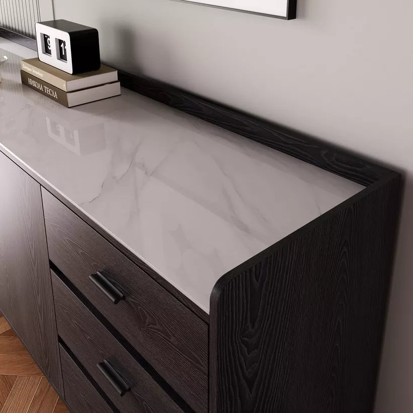 2 Meter 3-Door Sintered Stone Top Large Sideboard with 3 Drawers