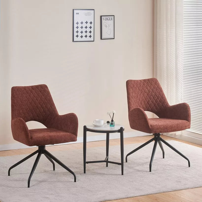 Modern 2-Seater Dining Table Set – White & Tan Brown Finish