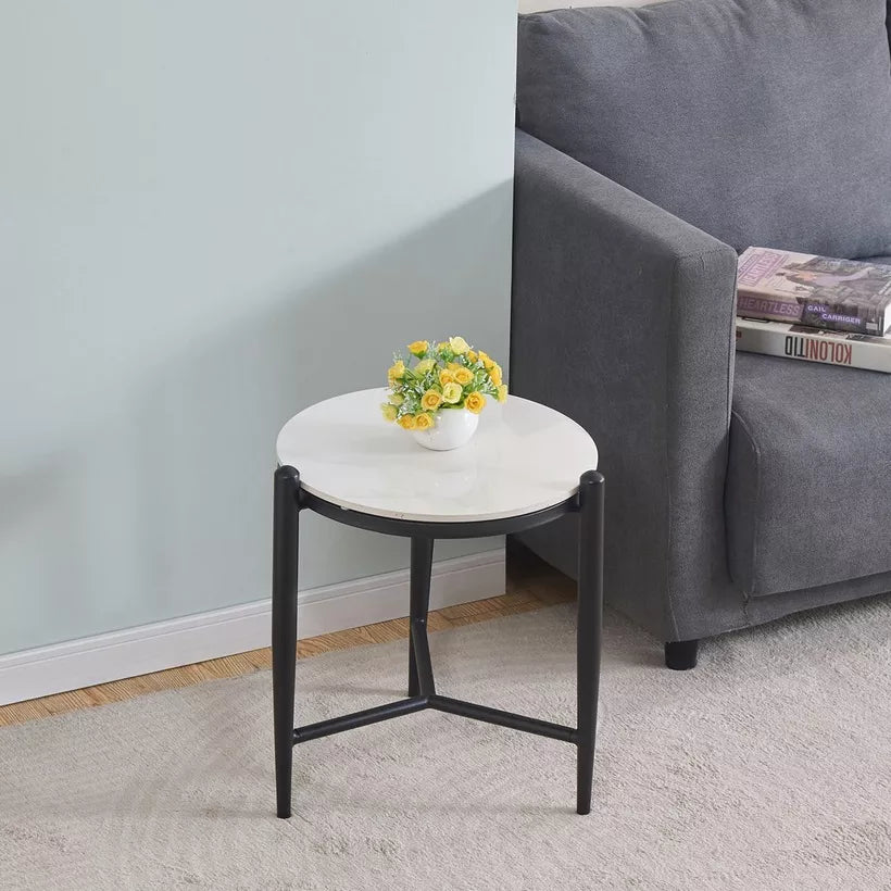 Modern 2-Seater Dining Table Set – White & Tan Brown Finish