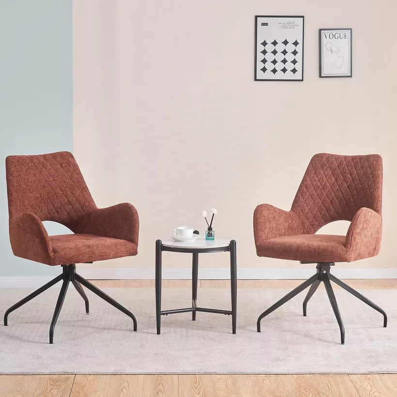 Modern 2-Seater Dining Table Set – White & Tan Brown Finish