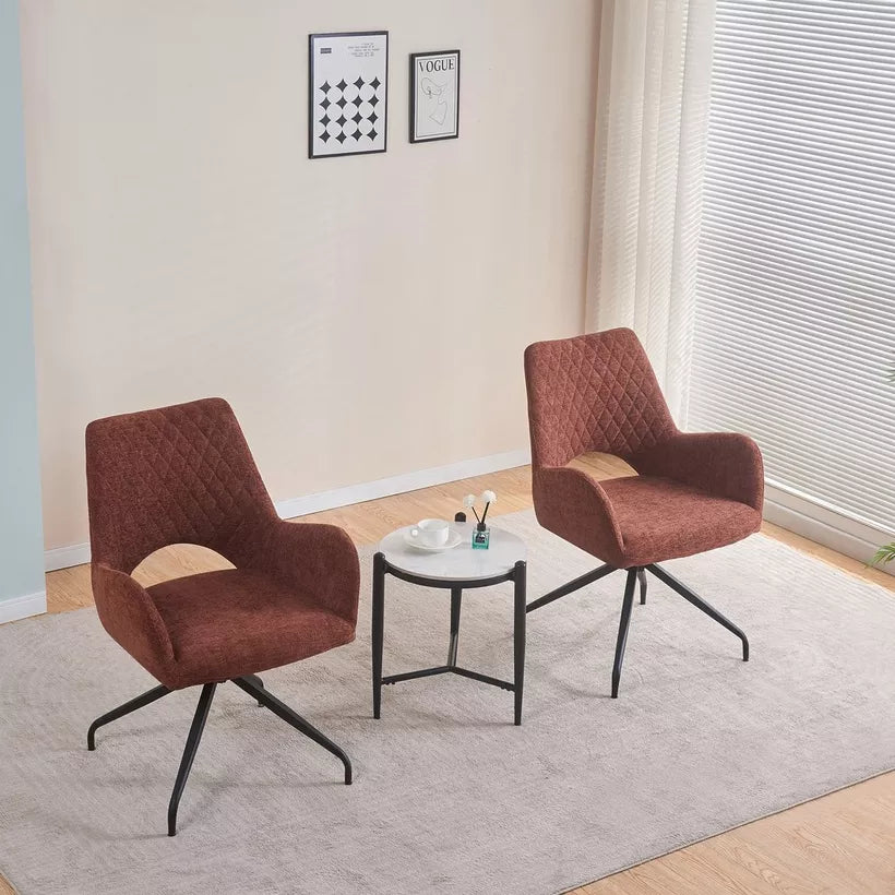Modern 2-Seater Dining Table Set – White & Tan Brown Finish