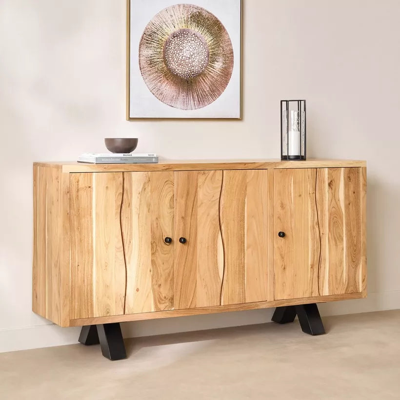 3-Door Live Edge Solid Wood Sideboard