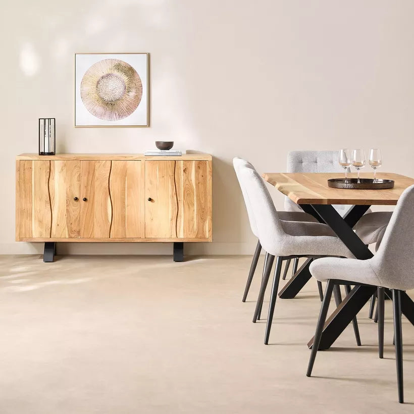 3-Door Live Edge Solid Wood Sideboard