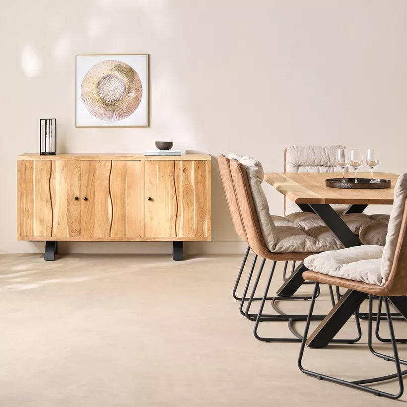 3-Door Live Edge Solid Wood Sideboard