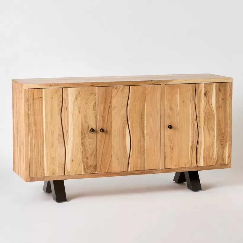 3-Door Live Edge Solid Wood Sideboard