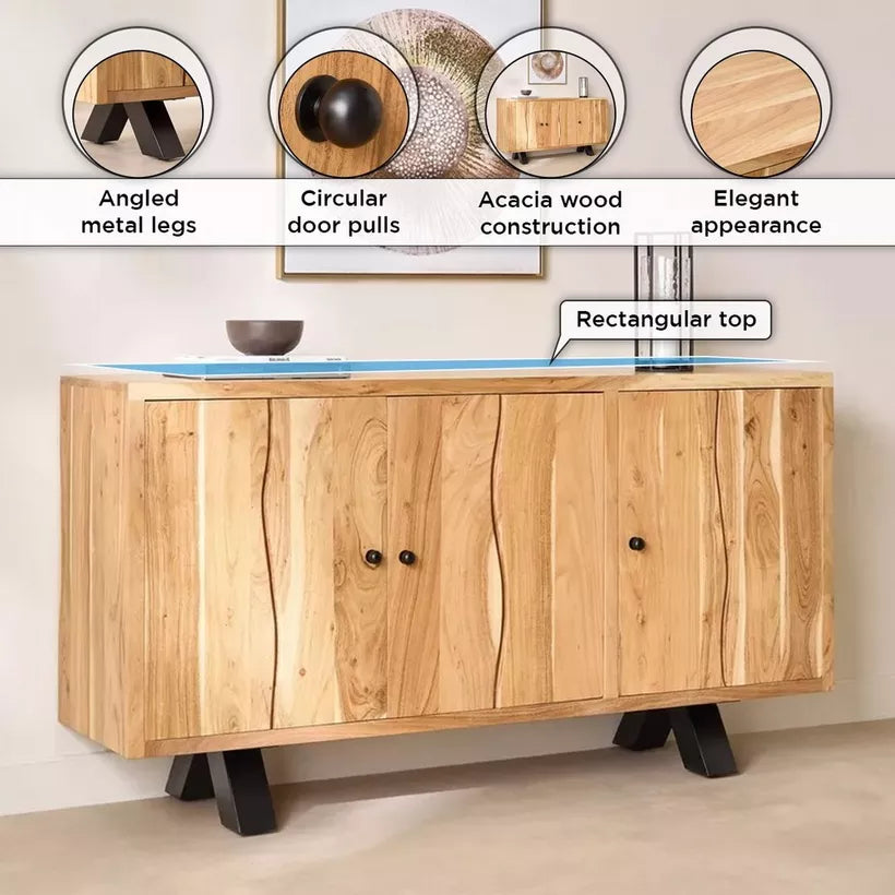 3-Door Live Edge Solid Wood Sideboard