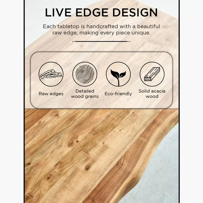 3-Door Live Edge Solid Wood Sideboard