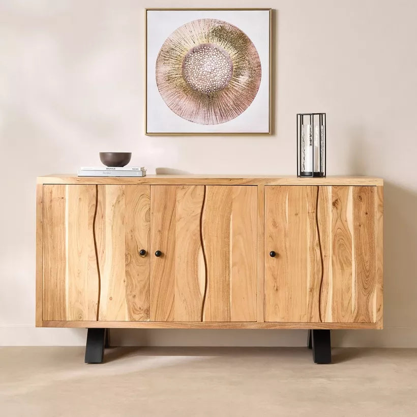 3-Door Live Edge Solid Wood Sideboard