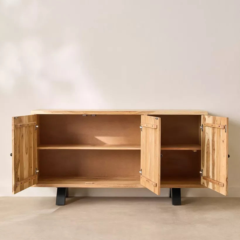 3-Door Live Edge Solid Wood Sideboard